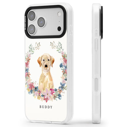 Portrait floral personnalisé d'un Labrador Retriever jaune