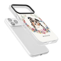 Personalised Australian Shepherd Floral Portrait