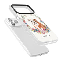 Personalised English Bulldog Floral Portrait