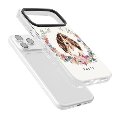 Personalised Cocker Spaniel Floral Portrait