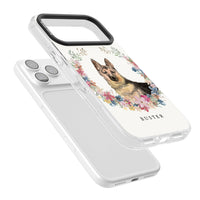 Personalised German Shepherd Floral Portrait