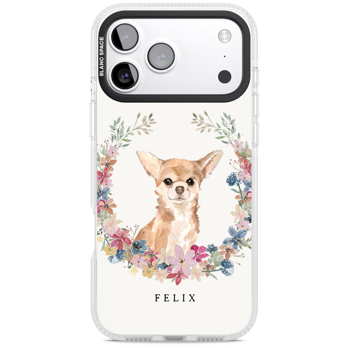 Personalised Chihuahua Floral Portrait