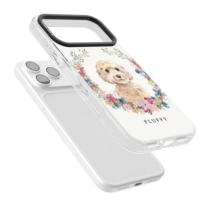 Personalised Champagne Cockapoo Floral Portrait