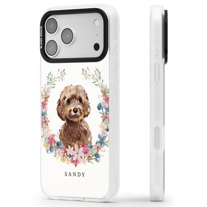Personalised Brown Cockapoo Floral Portrait