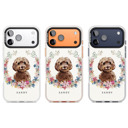 Personalised Brown Cockapoo Floral Portrait