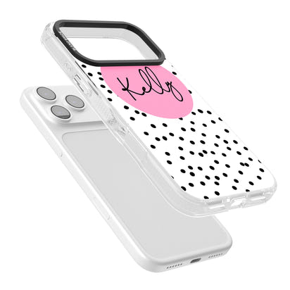 Personalised Pink Circle & Dots