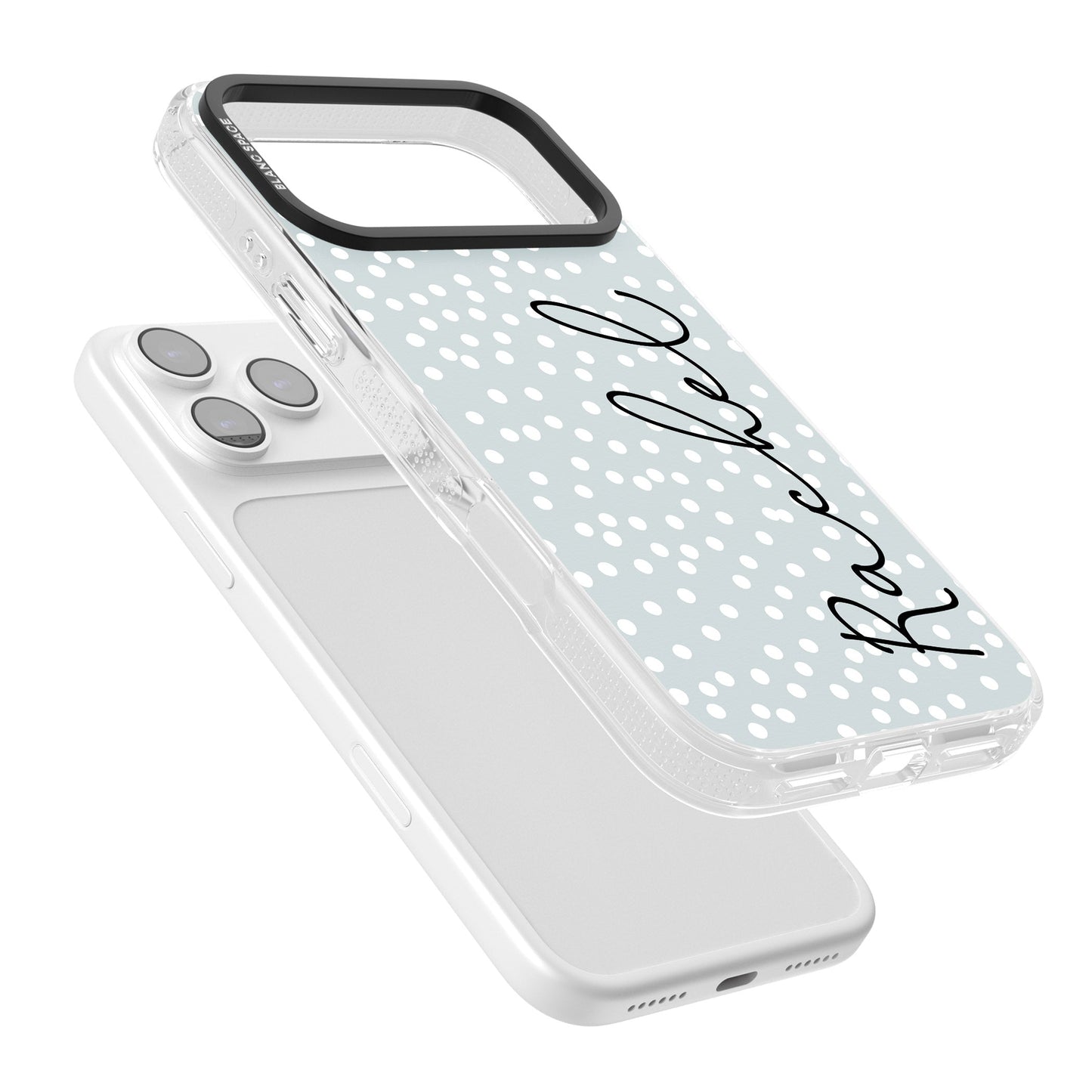 Écriture cursive verticale personnalisée et points