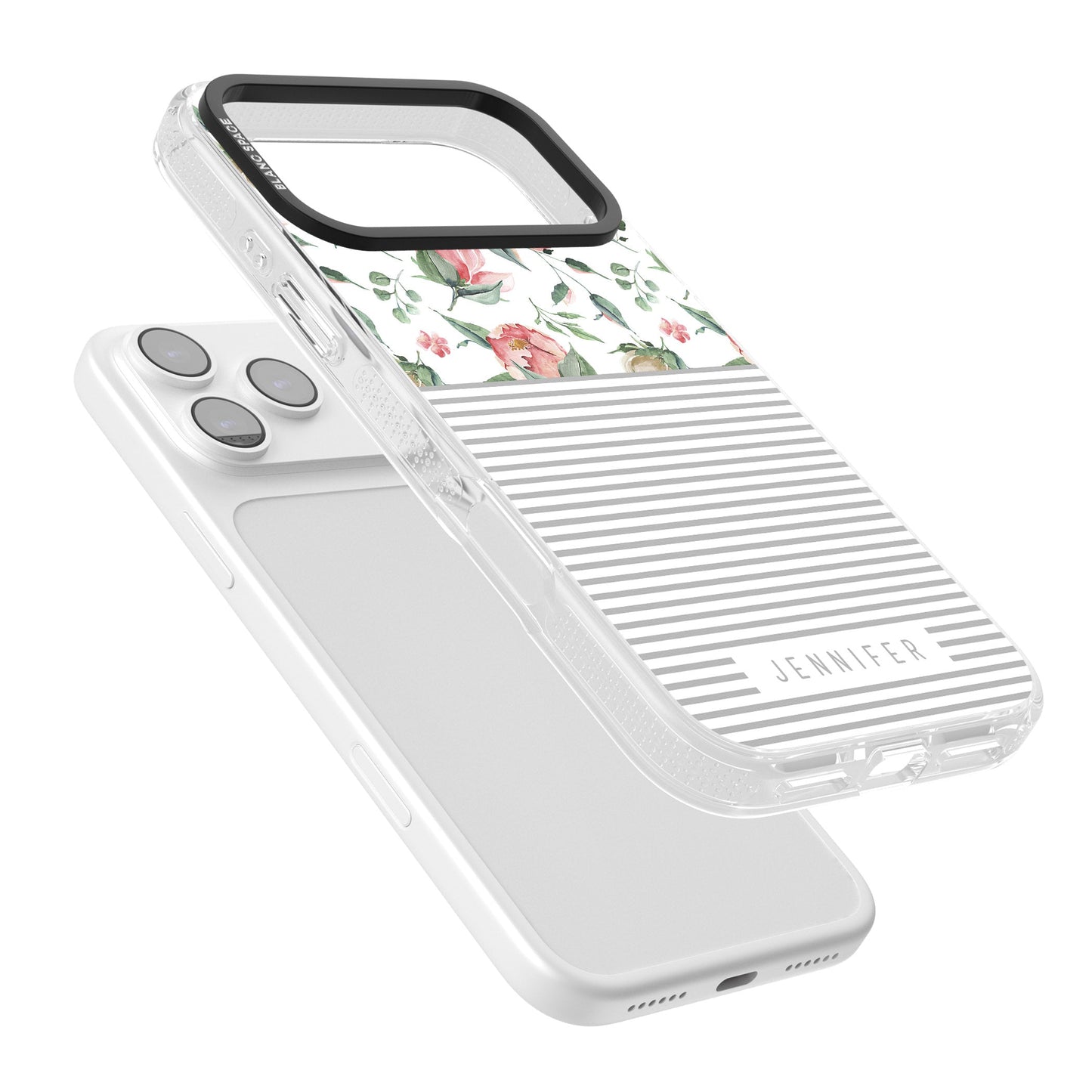 Personalised Light Floral Pattern & Stripes