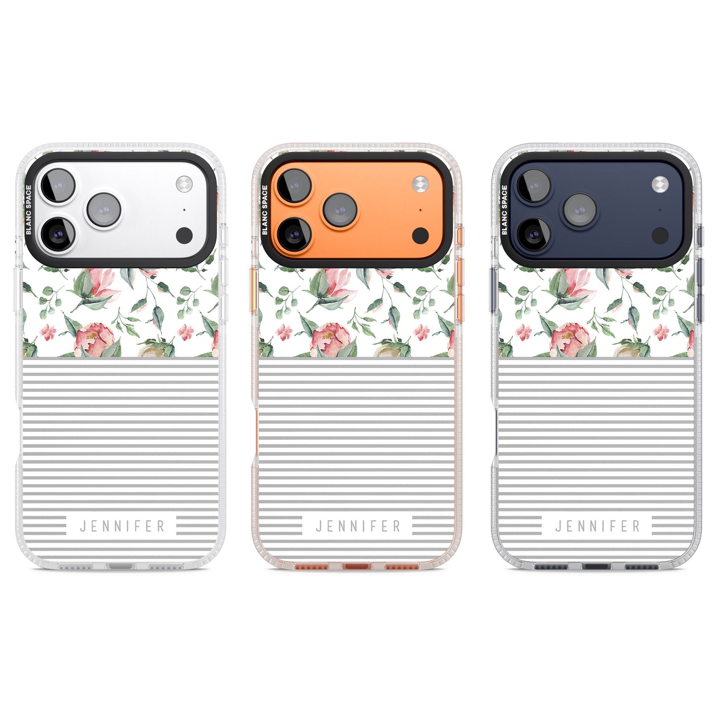 Personalised Light Floral Pattern & Stripes