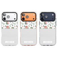 Personalised Light Floral Pattern & Stripes