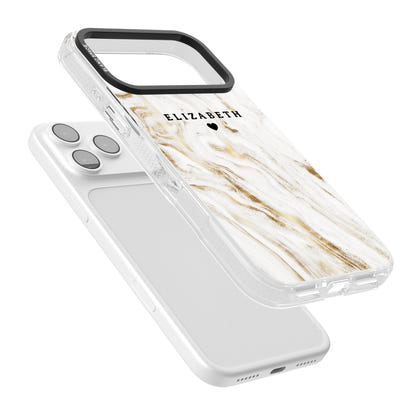 Personalised White & Gold Swirl Marble