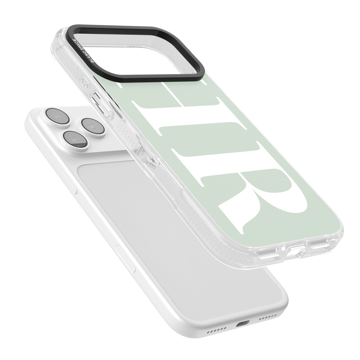 Lettres personnalisées blanches et vert d'eau