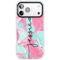 Personalised Turquoise & Pink Marbled
