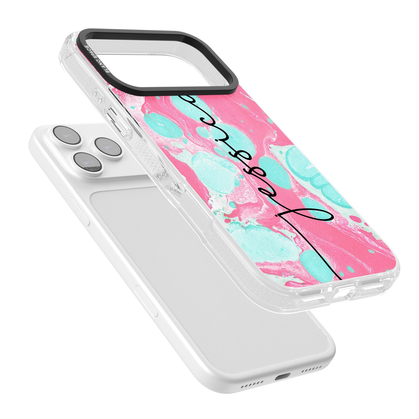 Personalised Turquoise & Pink Marbled