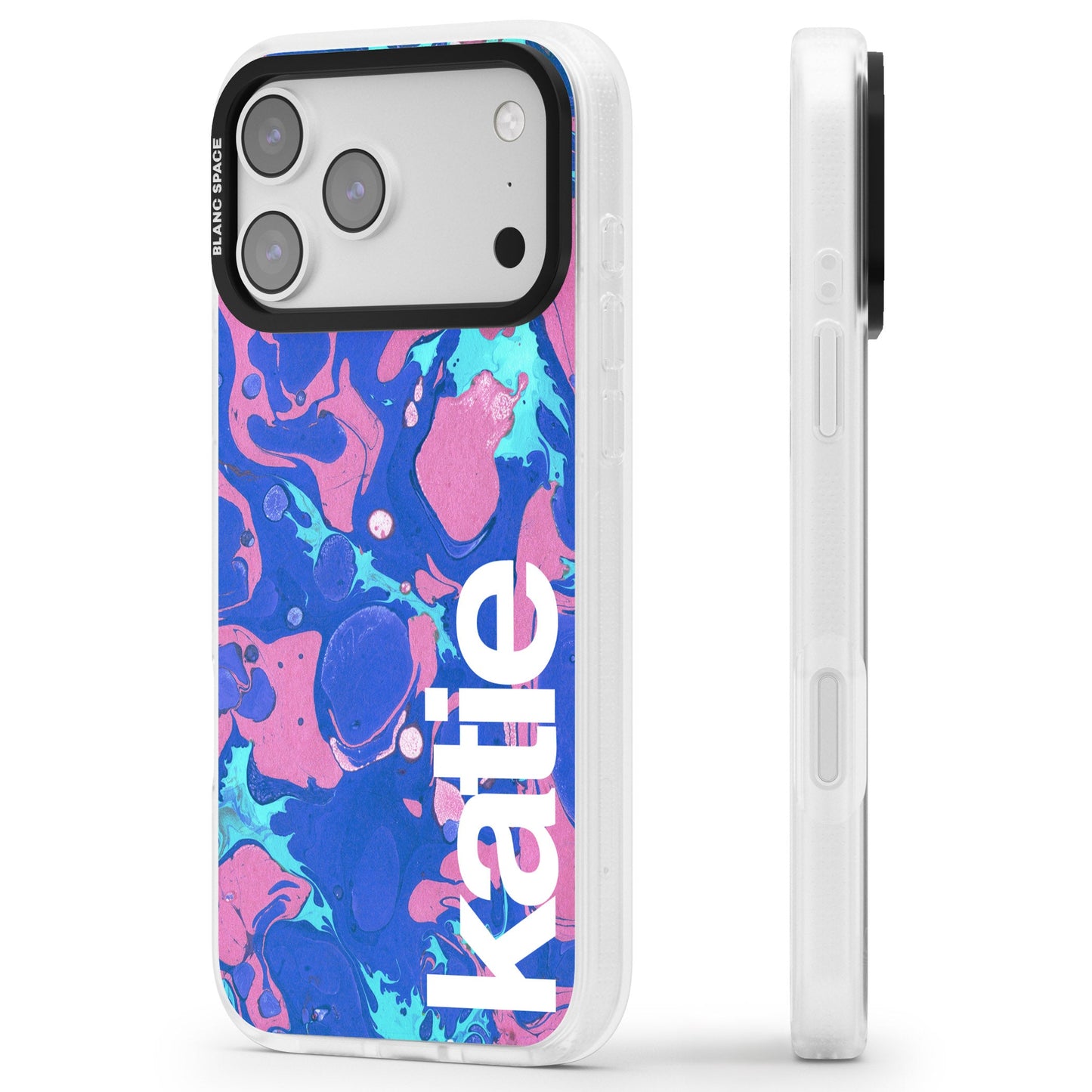 Personalisiertes marineblau-türkisfarbenes Marmor-Design