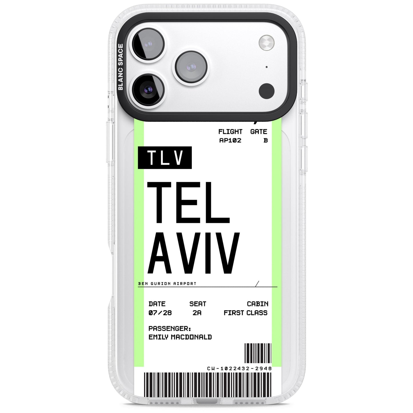Personalisierte Bordkarte für Tel Aviv