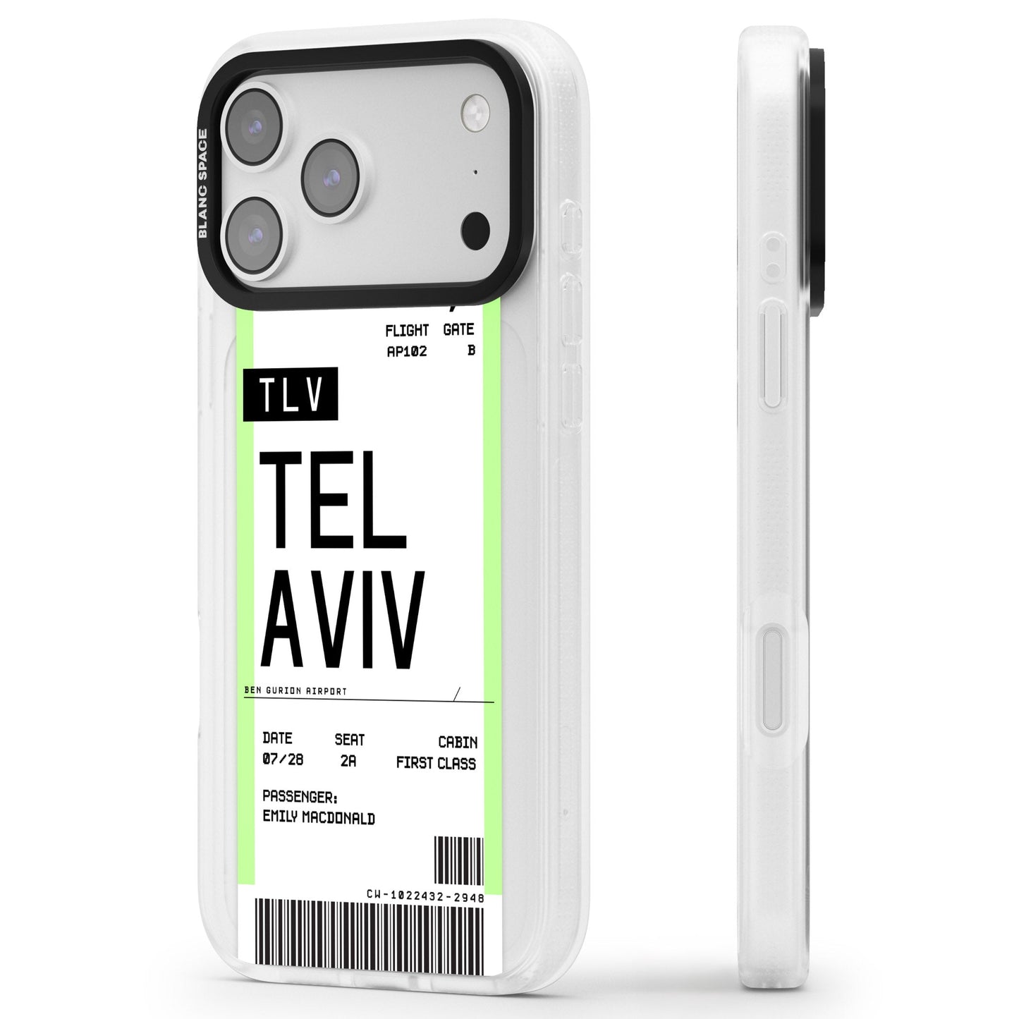Personalisierte Bordkarte für Tel Aviv