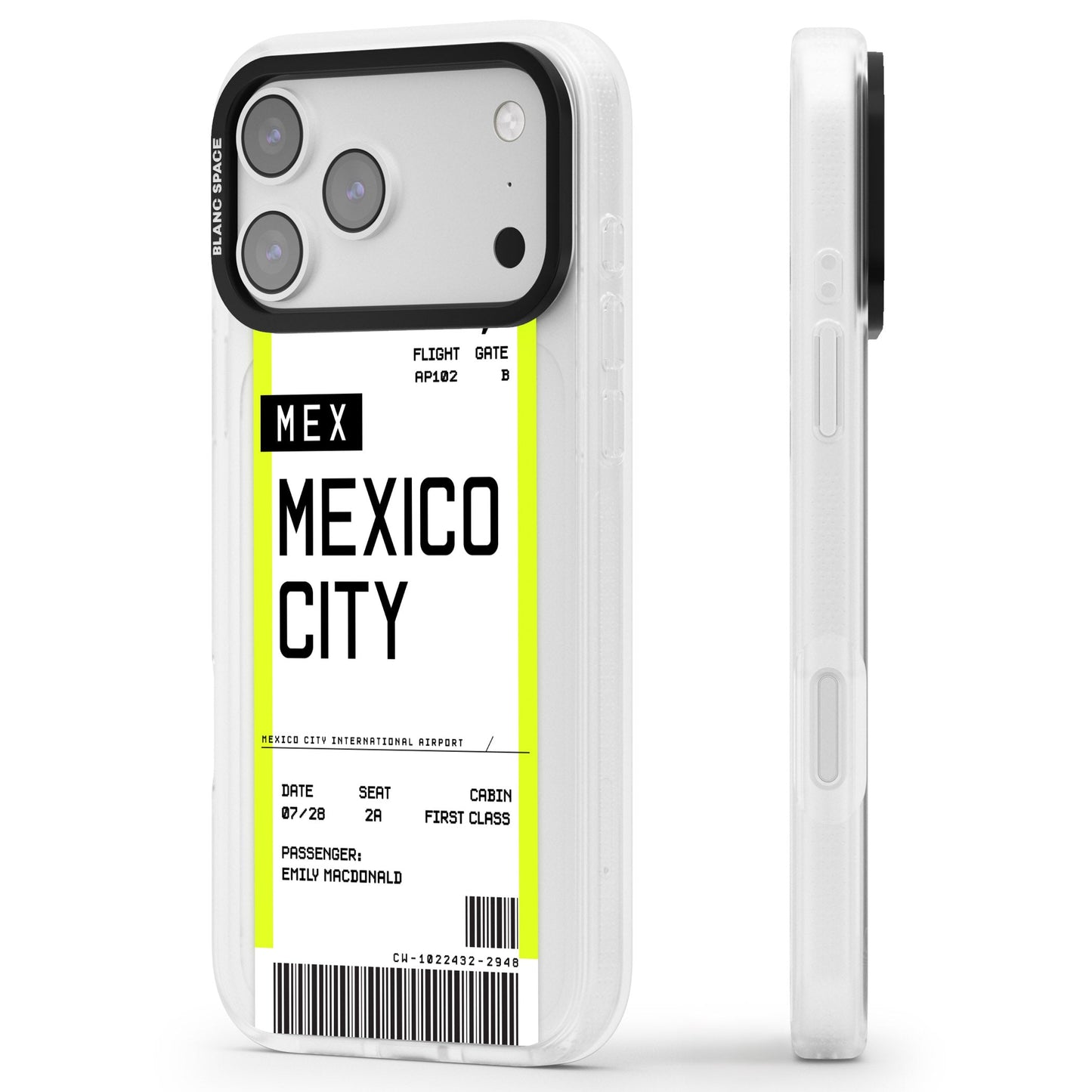 Carte d'embarquement personnalisée pour Mexico