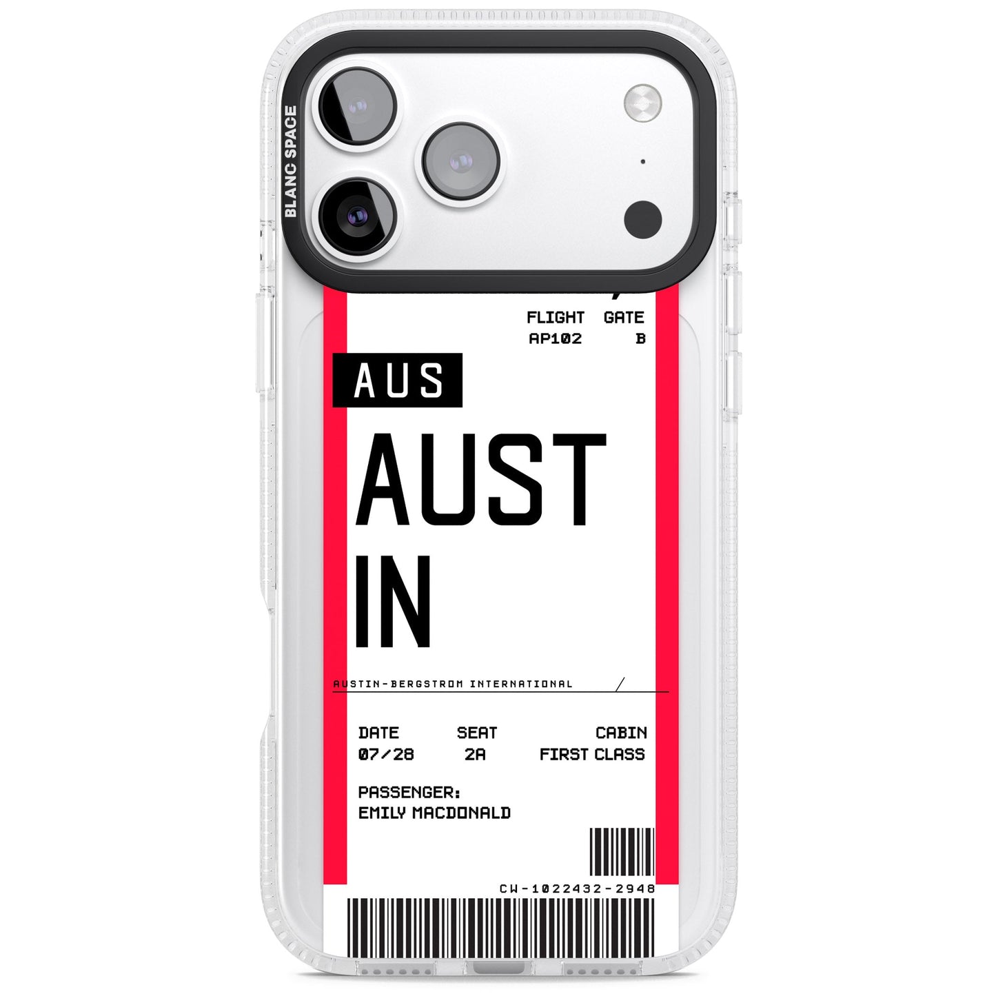 Personalised Austin Boarding Pass