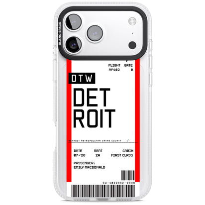 Carte d'embarquement personnalisée pour Détroit