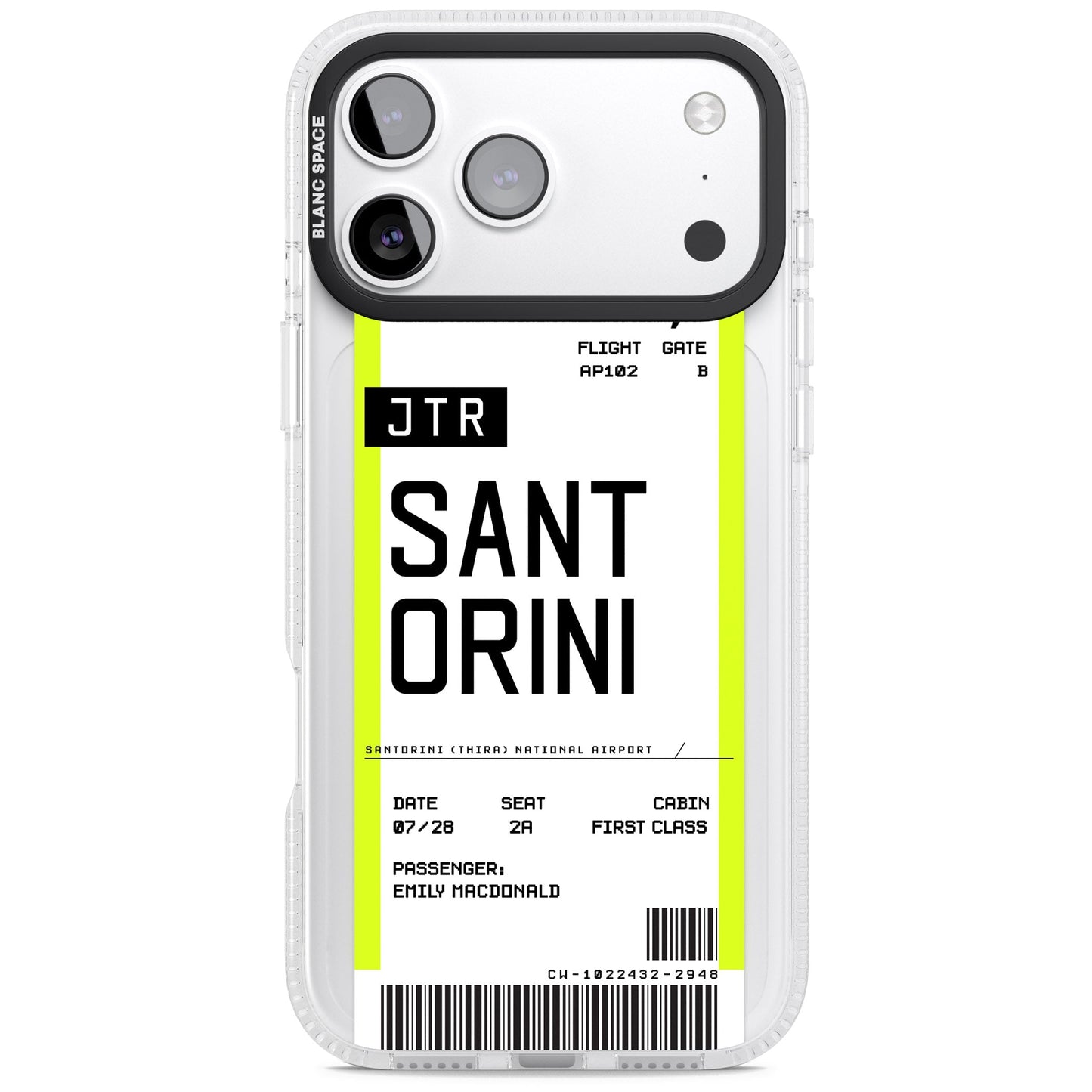 Personalisierte Bordkarte für Santorini