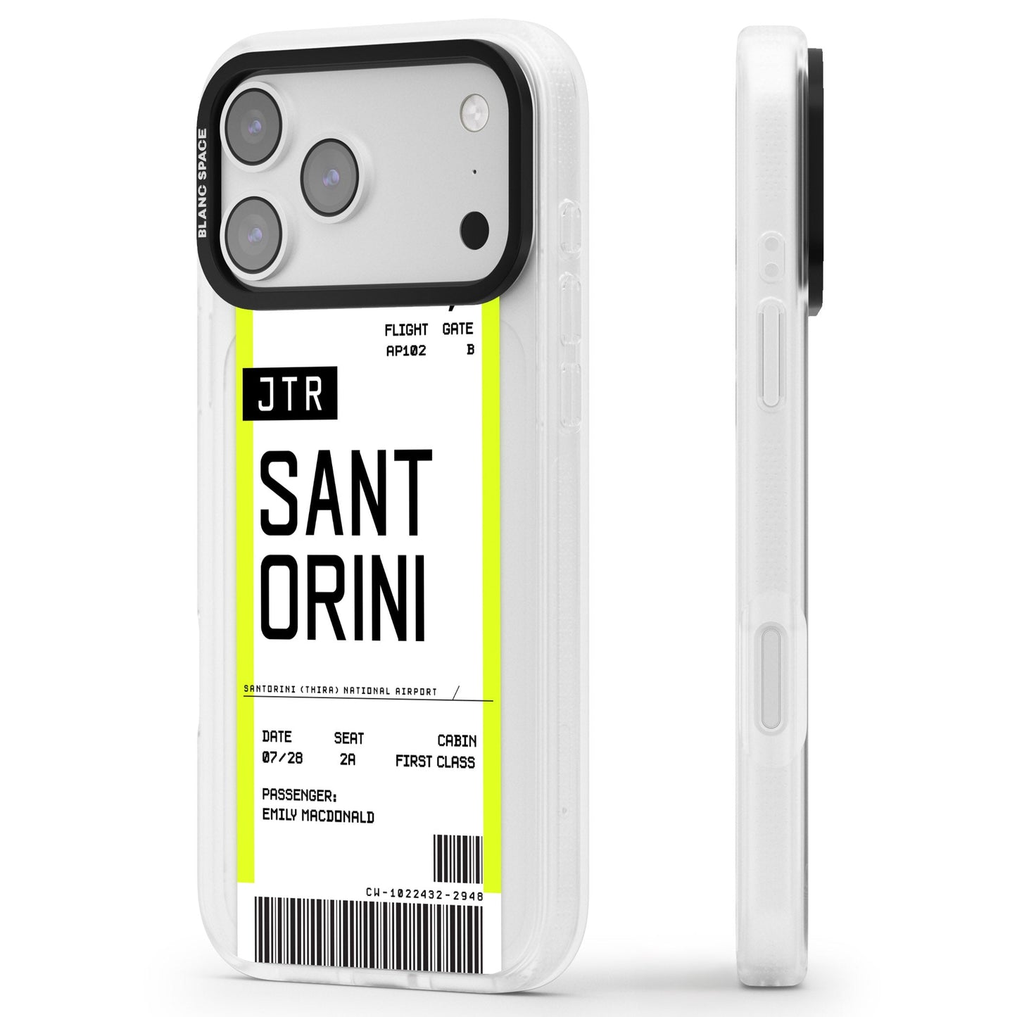 Personalisierte Bordkarte für Santorini