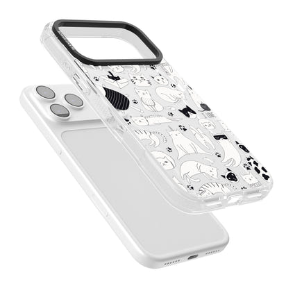 Cartoon Cat Collage Black & White