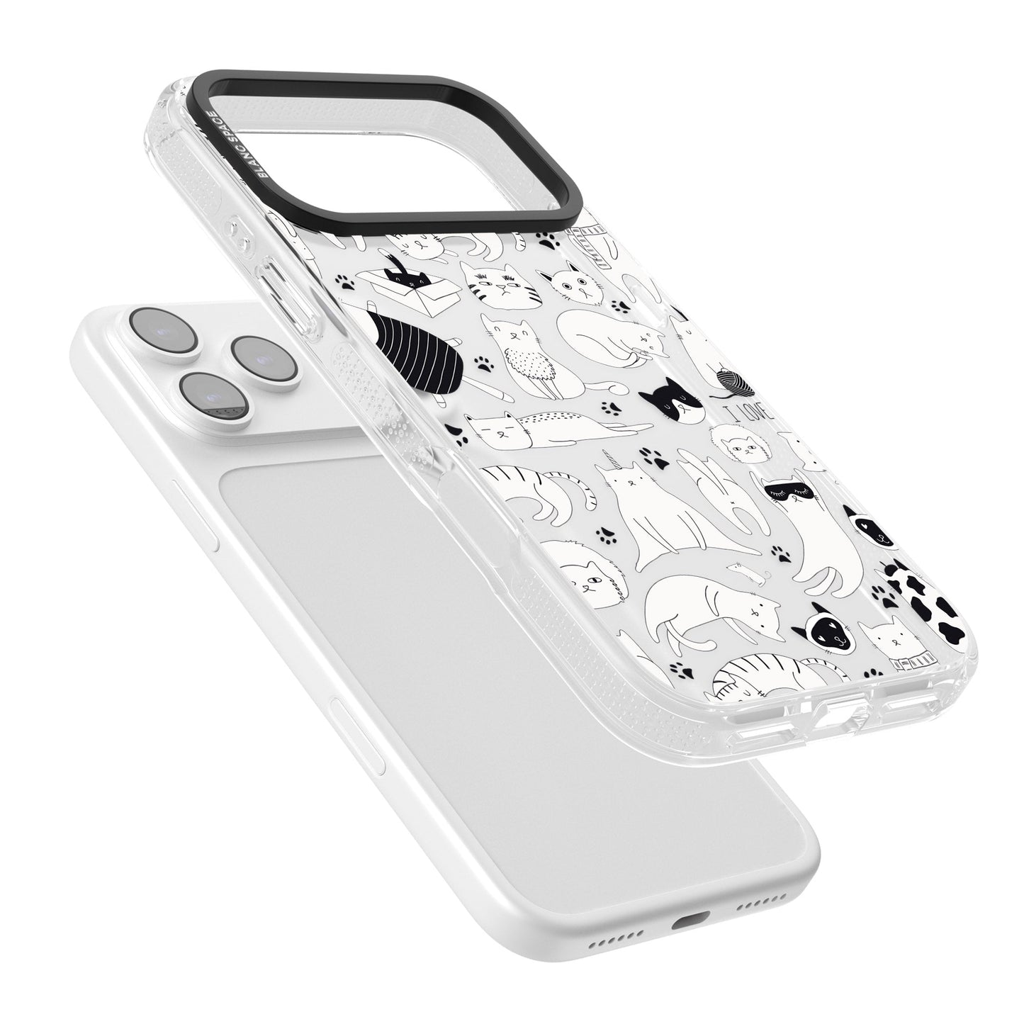 Cartoon Cat Collage Black & White