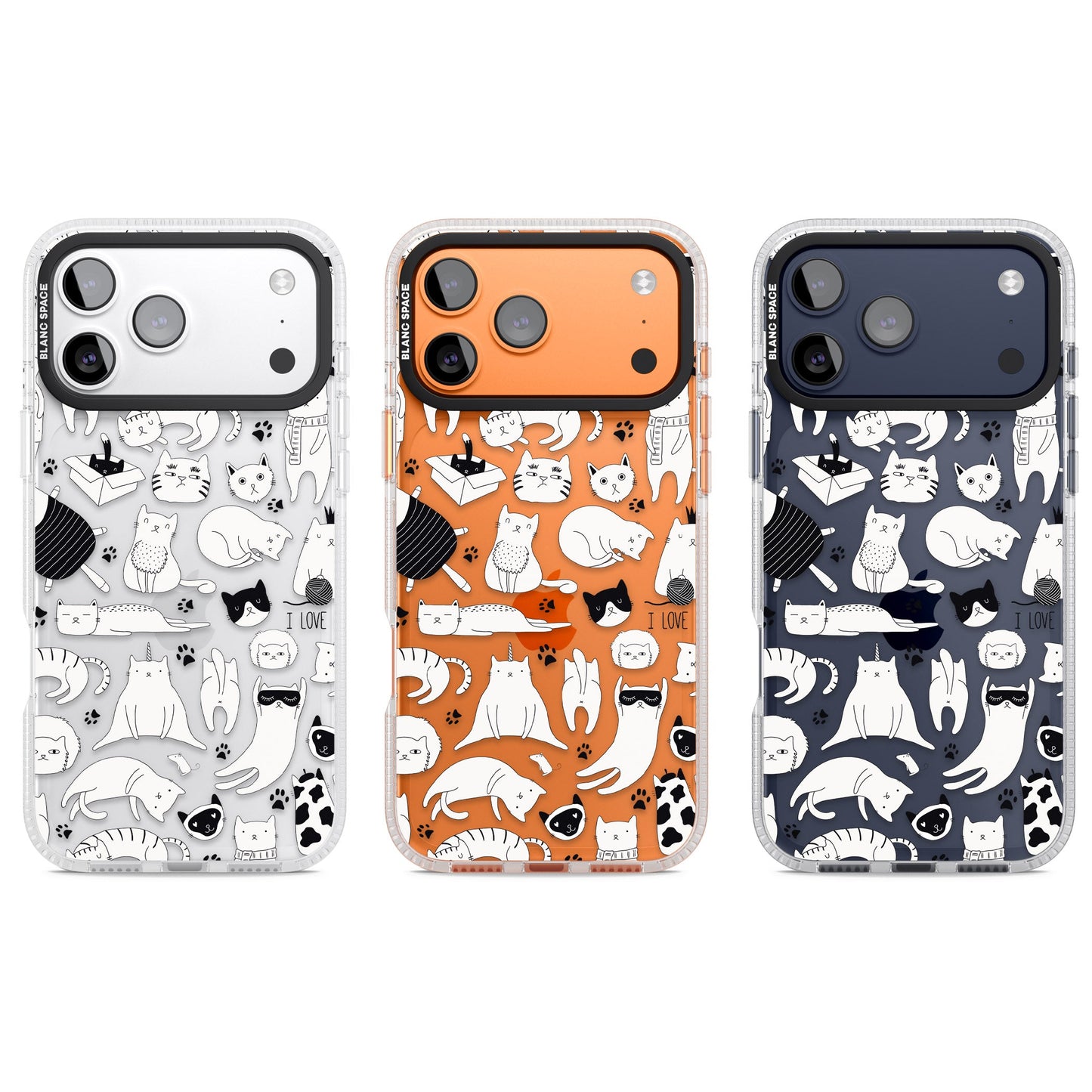 Cartoon Cat Collage Black & White