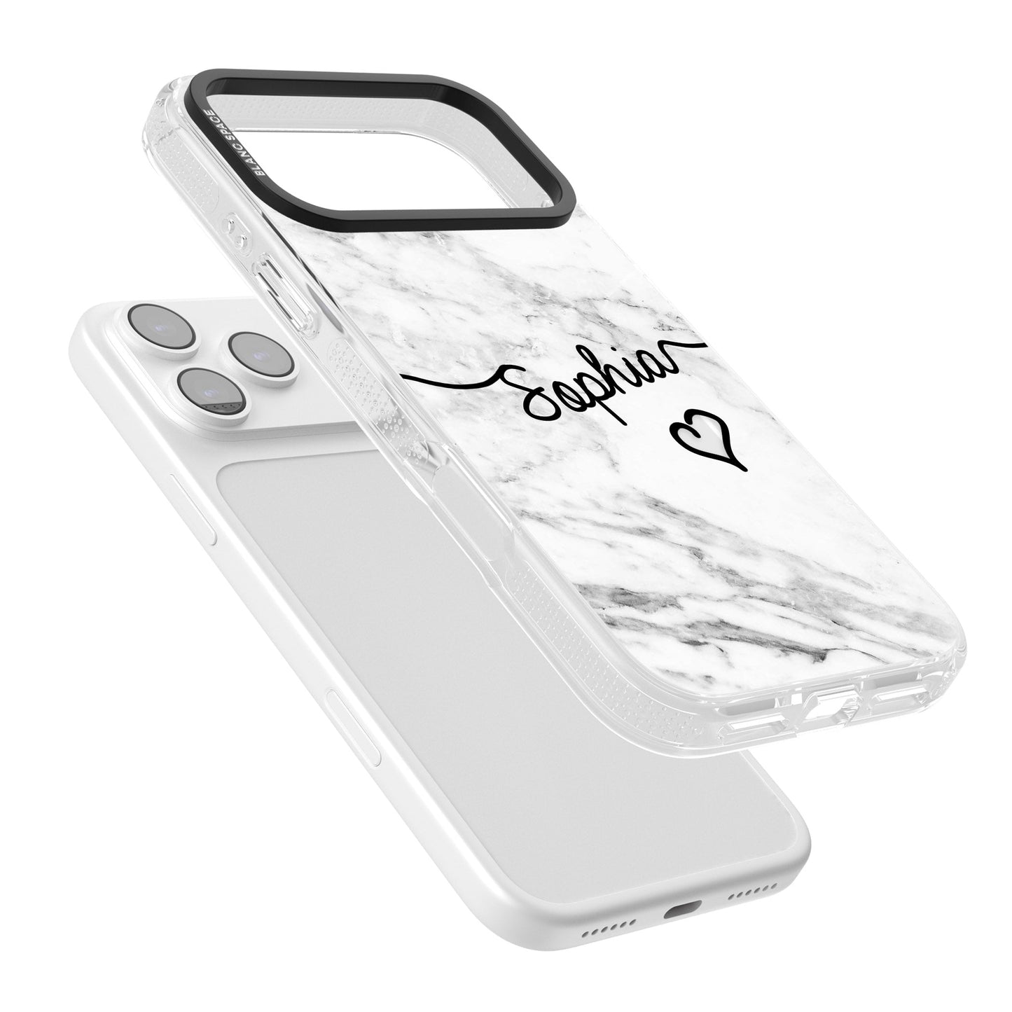 Personalised White Marble Heart