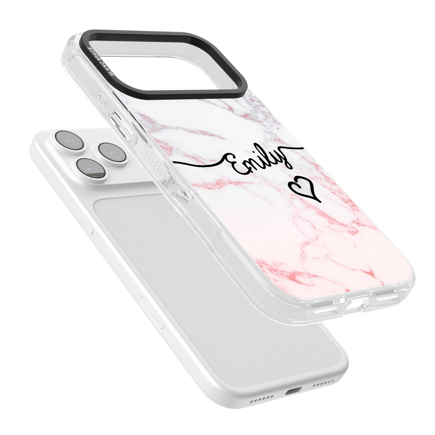 Personalised Pink Fade Marble Heart