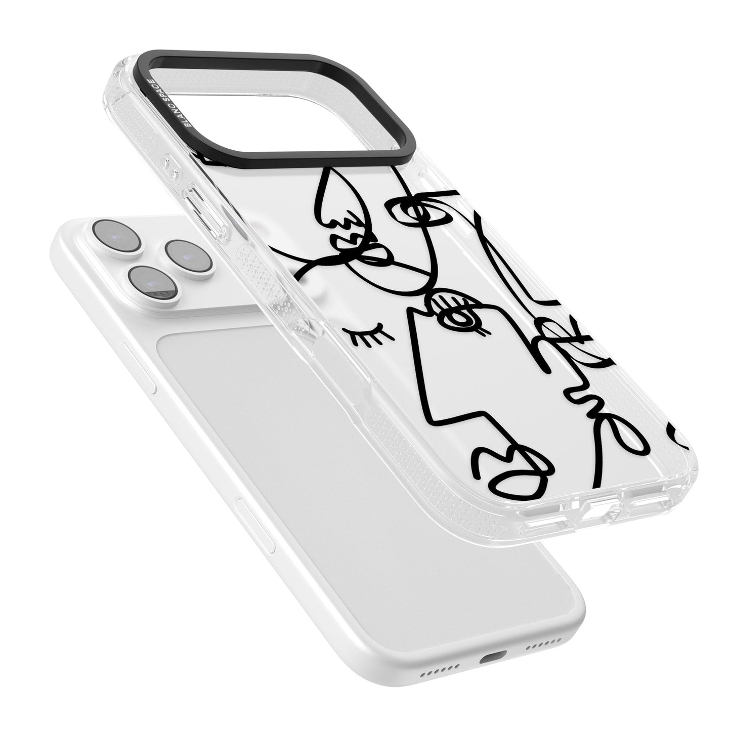 Abstract Line Art Black Clear