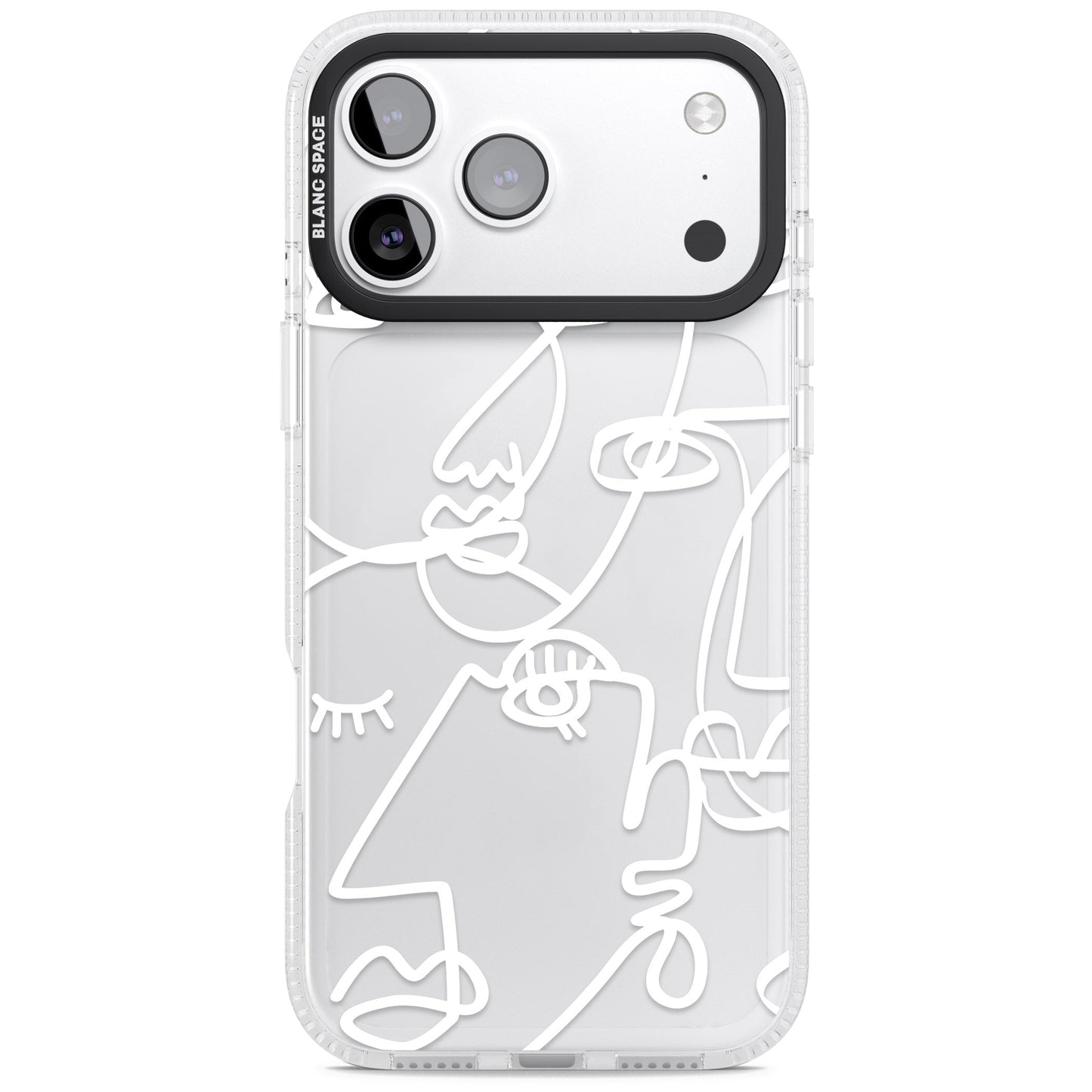 Abstract Line Art White Clear