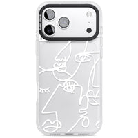 Abstract Line Art White Clear
