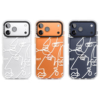 Abstract Line Art White Clear