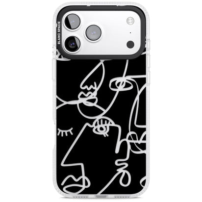 Abstract Line Art Clear Black