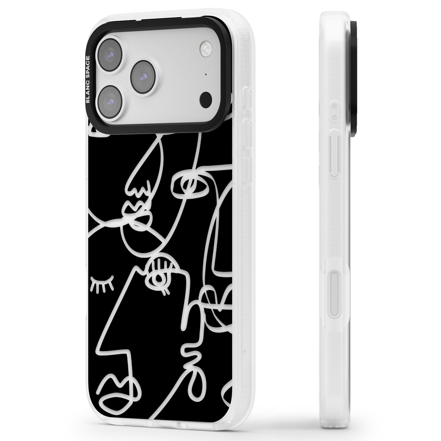 Abstract Line Art Clear Black