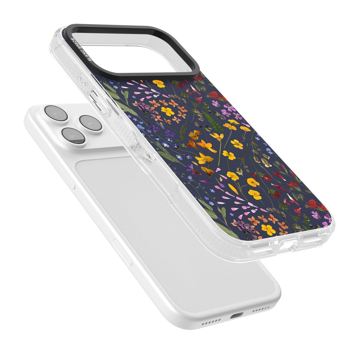 Grappe de feuilles de fleurs sauvages bleu marine