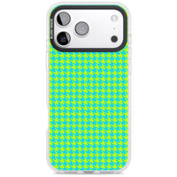 Neon Lime & Turquoise Houndstooth