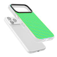 Neon Lime & Turquoise Houndstooth