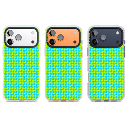 Neon Lime & Turquoise Houndstooth