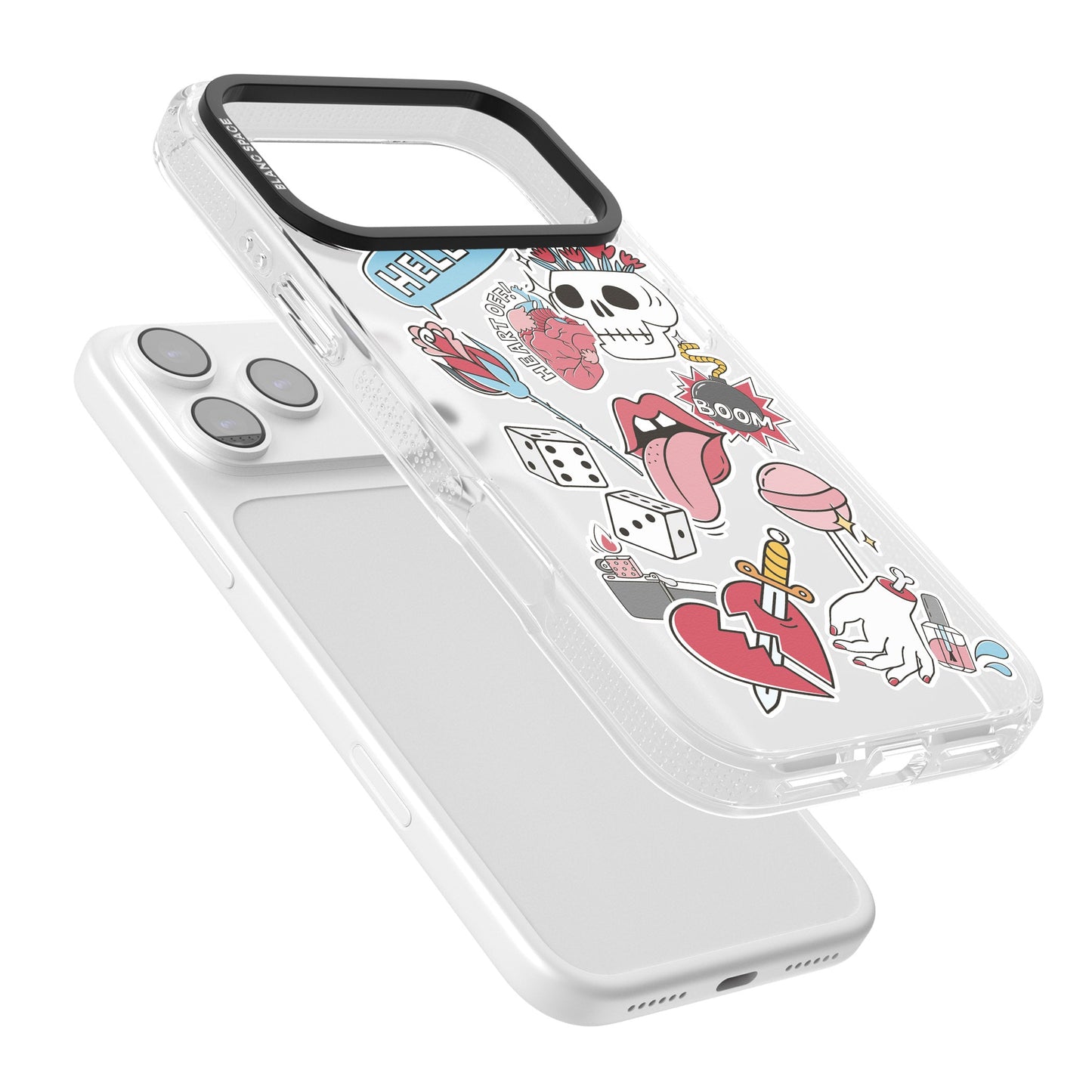 Autocollants Crâne et Fleurs