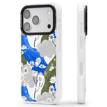 Blue & Grey Daisies Pattern