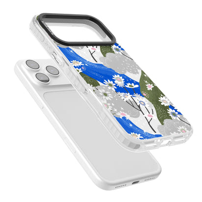 Blue & Grey Daisies Pattern