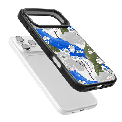 Blue & Grey Daisies Pattern