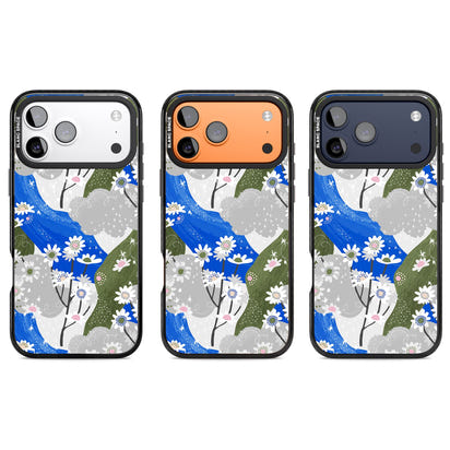 Blue & Grey Daisies Pattern