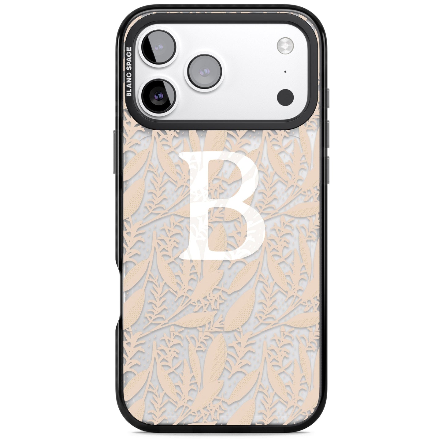 Monogramme personnalisé, motif floral abstrait subtil.