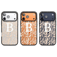 Monogramme personnalisé, motif floral abstrait subtil.