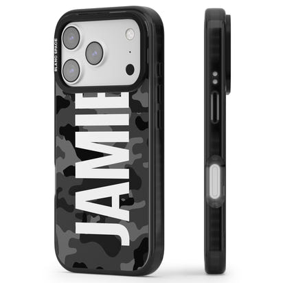 Personalised Black Camo Name Vertical