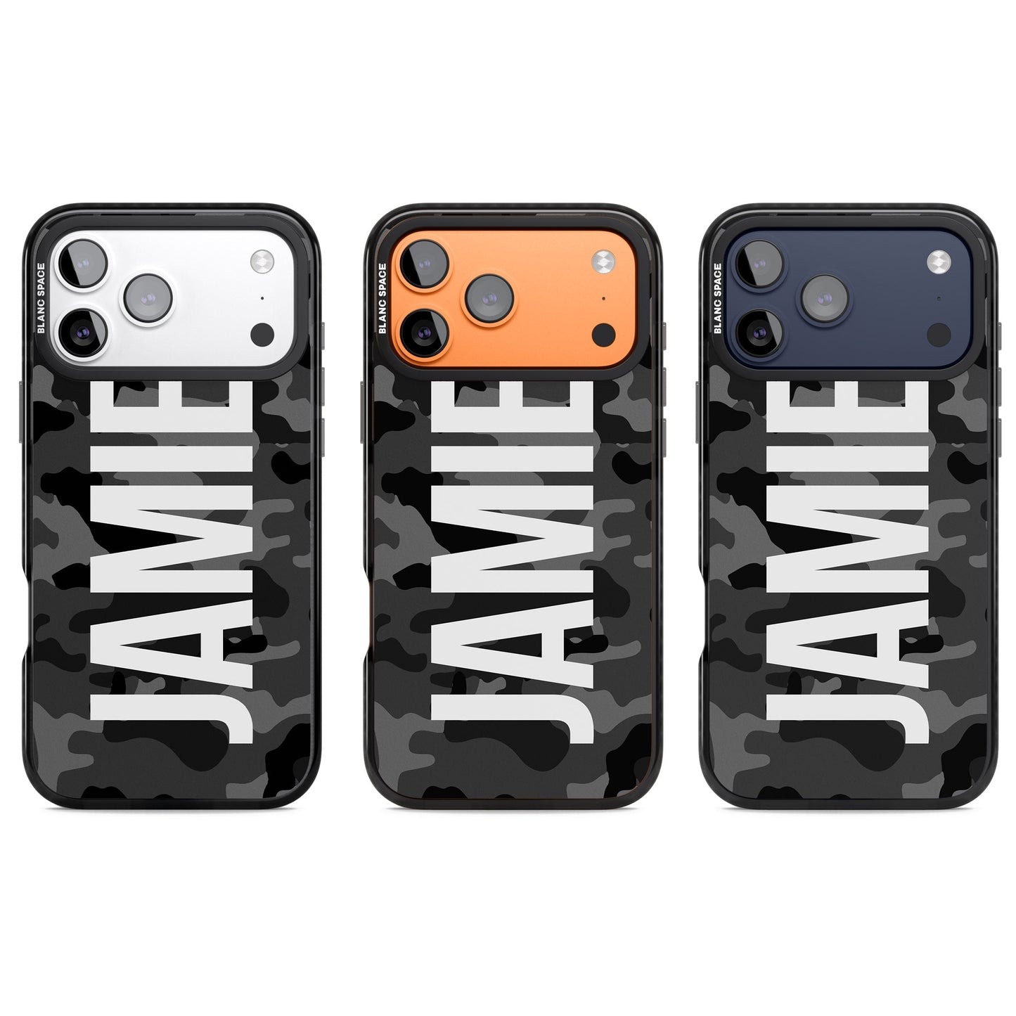 Personalised Black Camo Name Vertical
